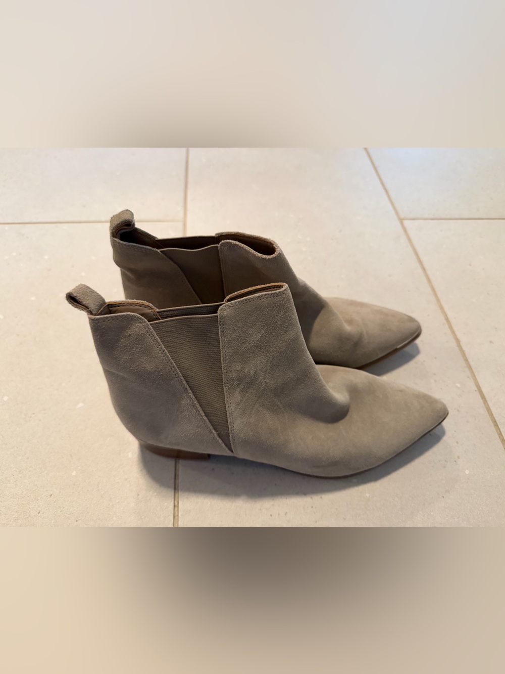 Marc Fisher Taupe Suede Pointed-Toe Ankle Chelsea Boots - Women